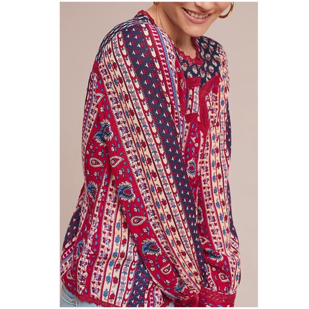 Anthropologie Gretchen Patchwork Blouse NWT Large